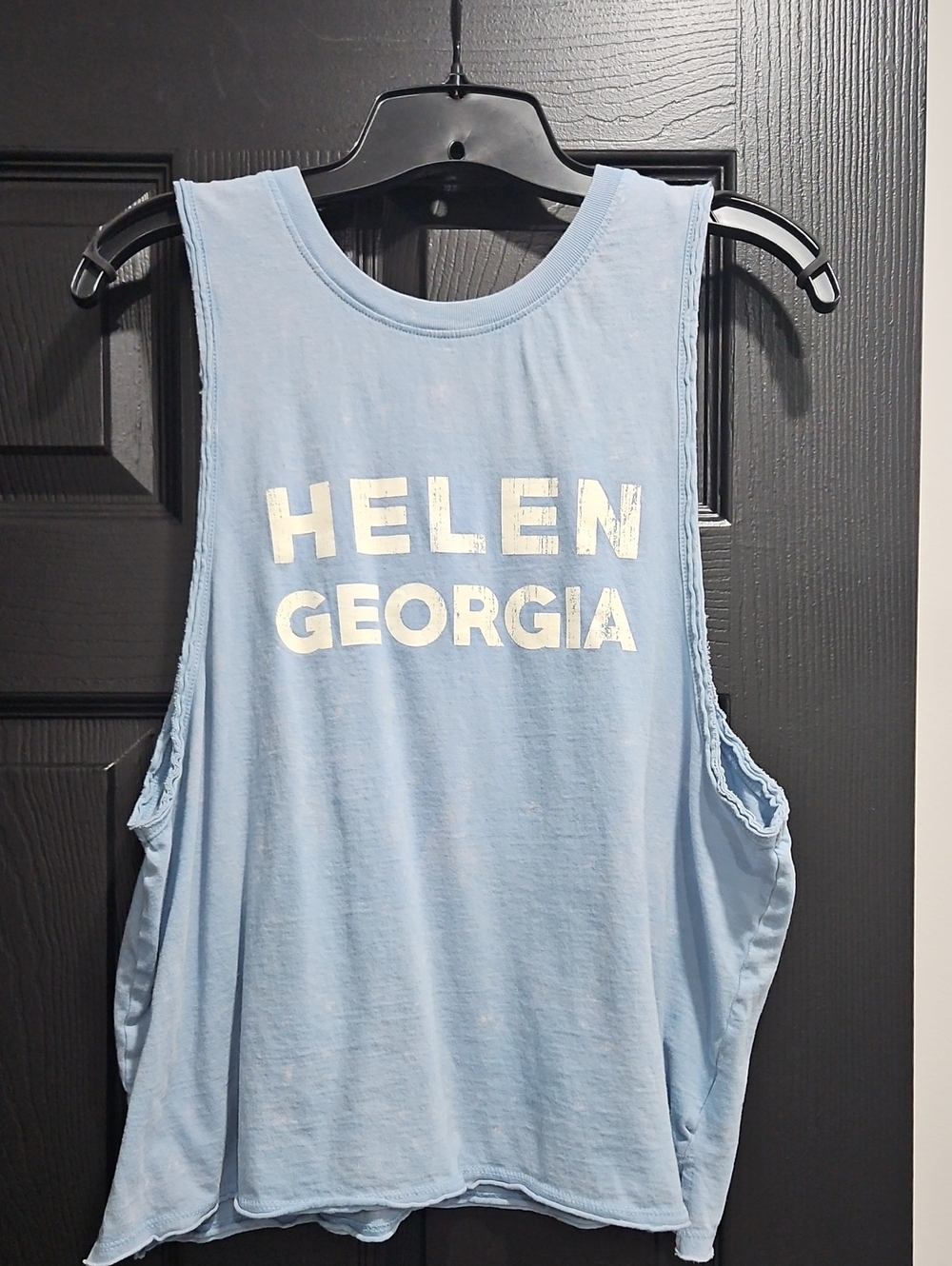 bloom Light Blue Graphic Tank with HELEN GEORGIA Print